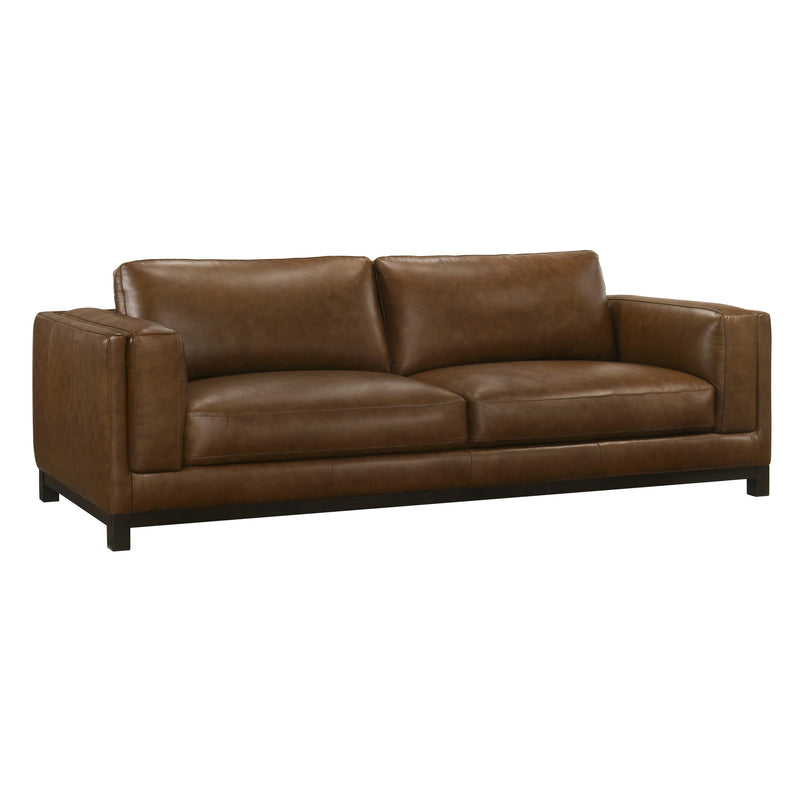 SAYER LEATHER SOFA-BROWN