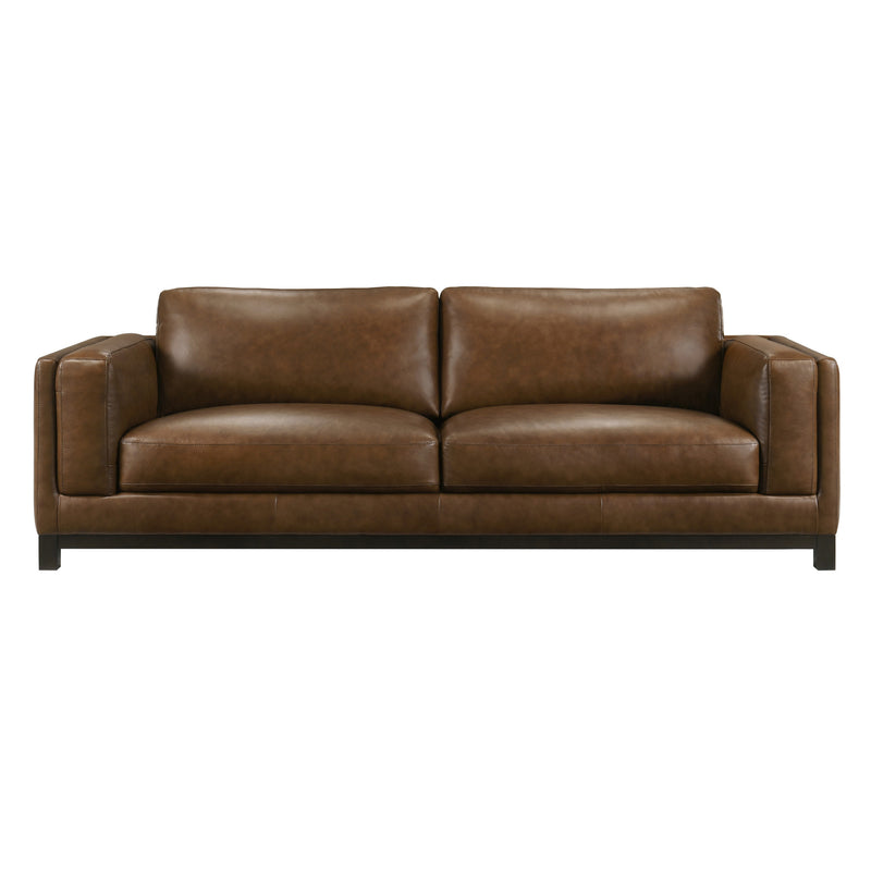 SAYER LEATHER SOFA-BROWN