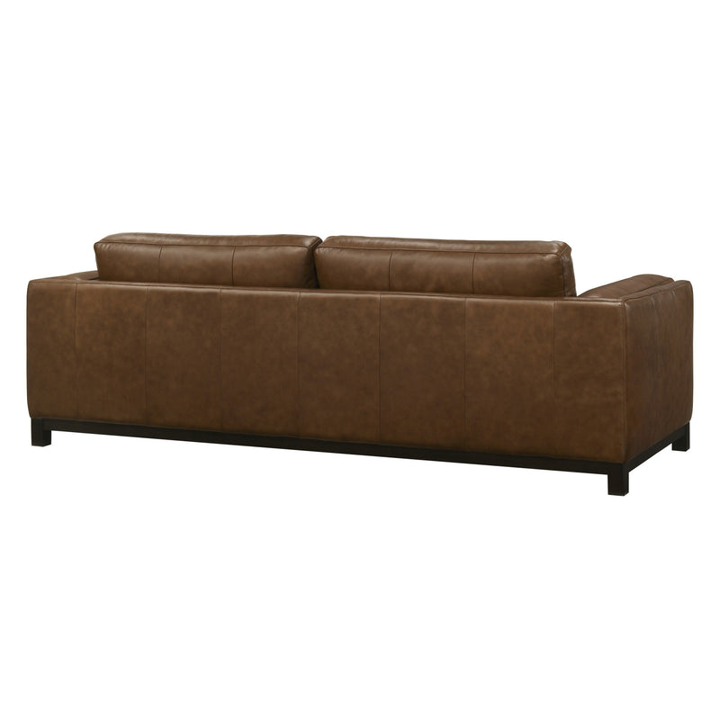 SAYER LEATHER SOFA-BROWN