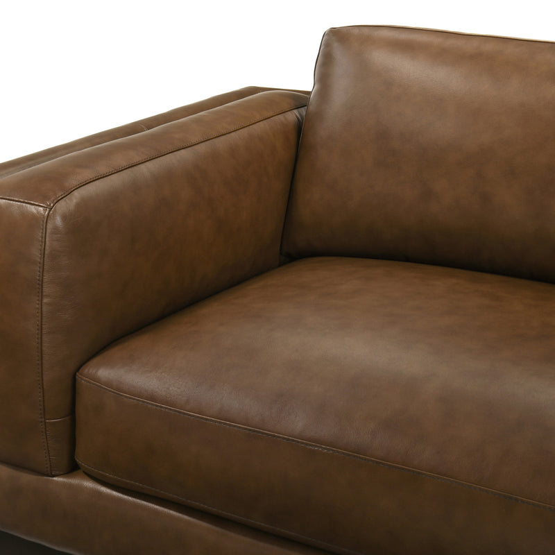 SAYER LEATHER SOFA-BROWN