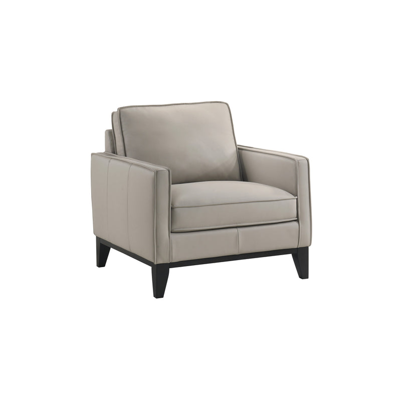 AARON LEATHER CHAIR-MIST GRAY