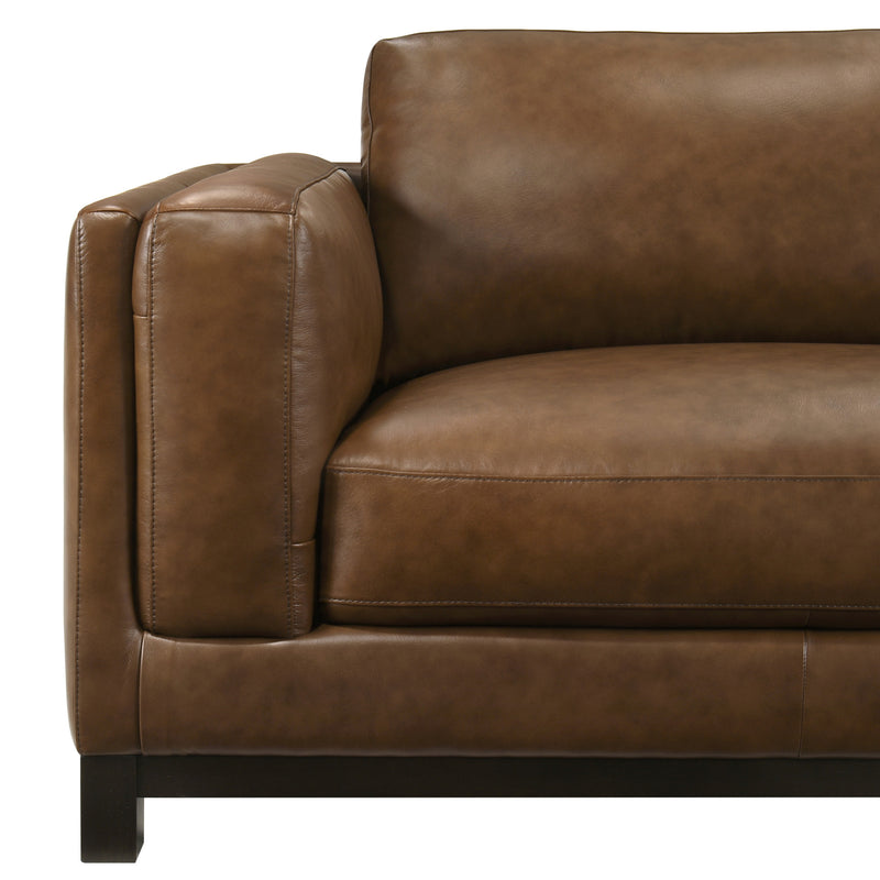 SAYER LEATHER SOFA-BROWN