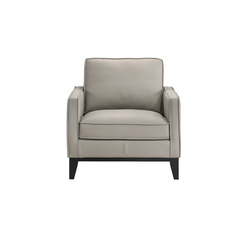 AARON LEATHER CHAIR-MIST GRAY