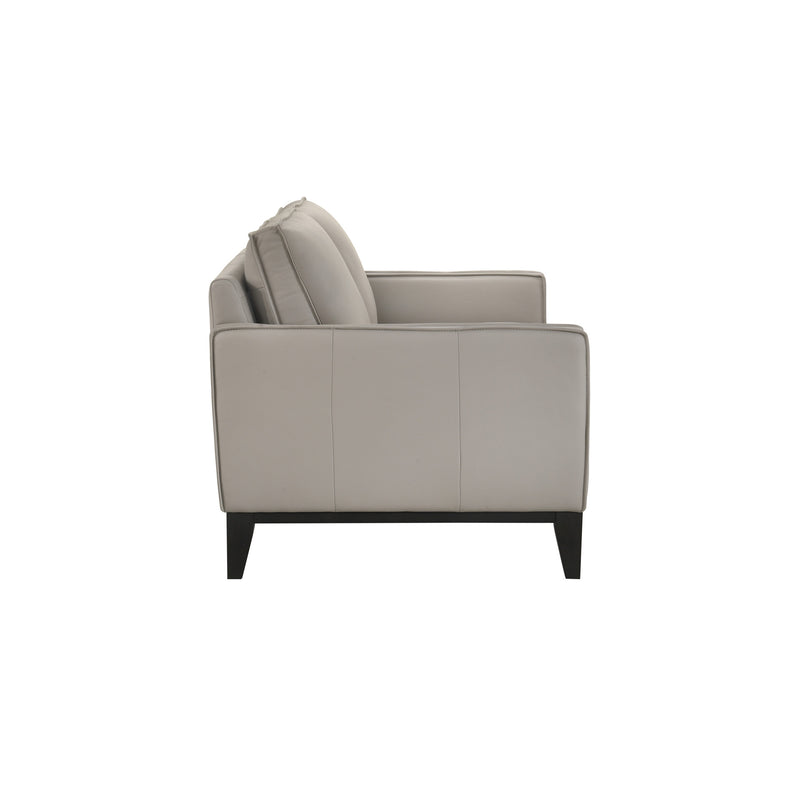 AARON LEATHER LOVESEAT-MIST GRAY