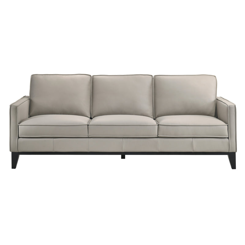 AARON LEATHER SOFA-MIST GRAY