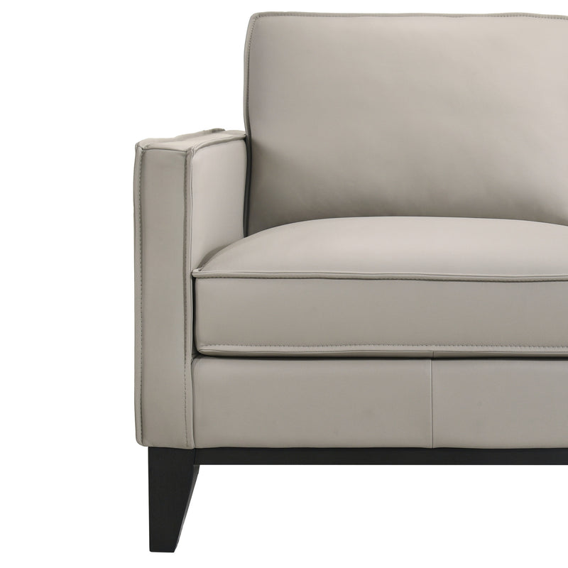 AARON LEATHER SOFA-MIST GRAY