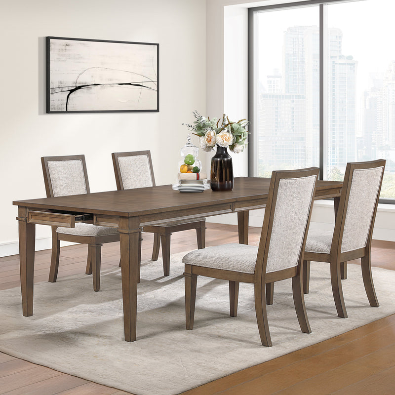 MARIANA DINING TABLE W/ 4 SIDE CHAIRS - VINTAGE MOCHA