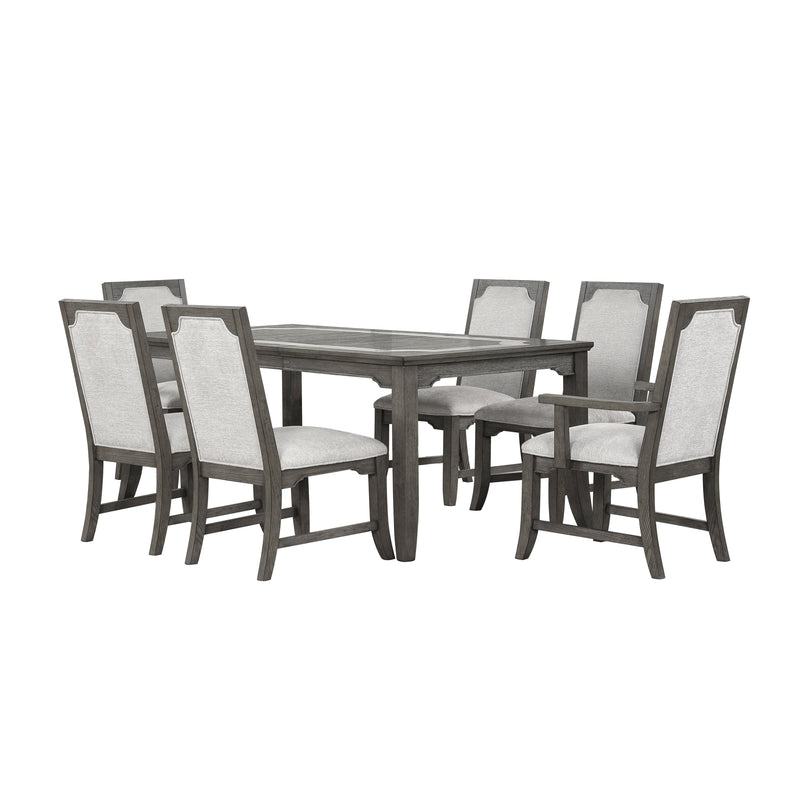 LISBON RECTANGLE DINING TABLE W / 4 CHAIRS & 2 ARMS CHAIRS