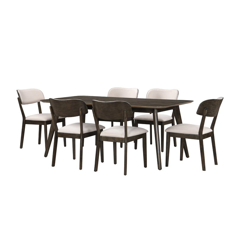 REX - RECTANGLE DINING TABLE + 6 OPEN BACK CHAIRS