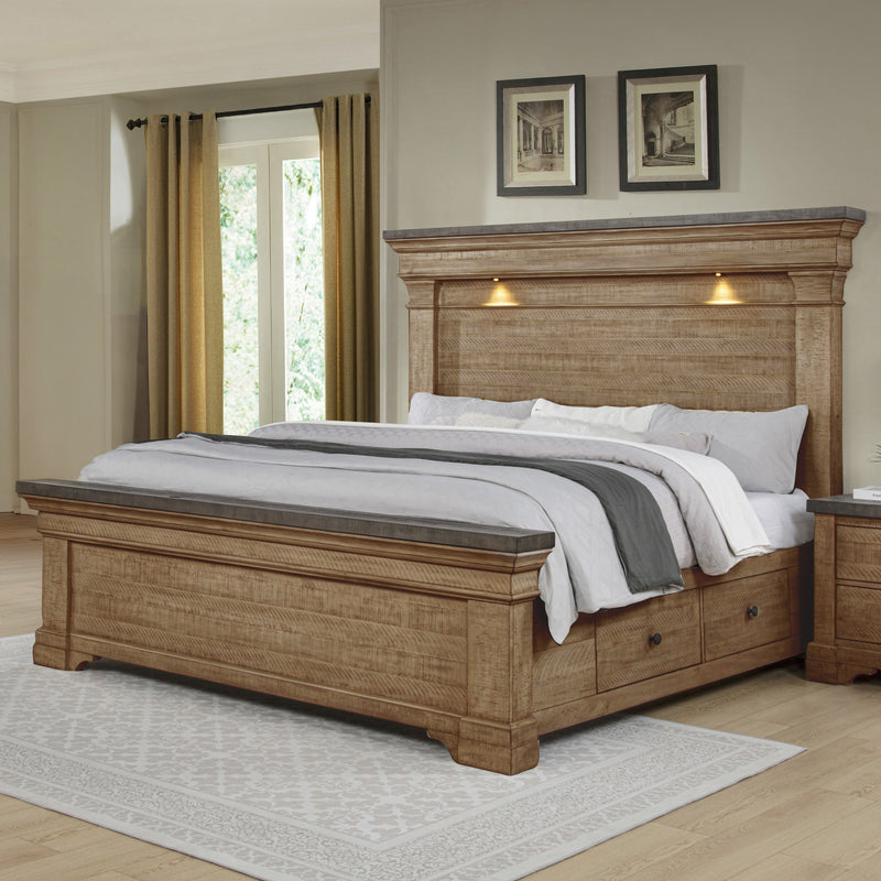 AUGUSTA -  5/0 QUEEN BED ONLY - RUSTIC BROWN