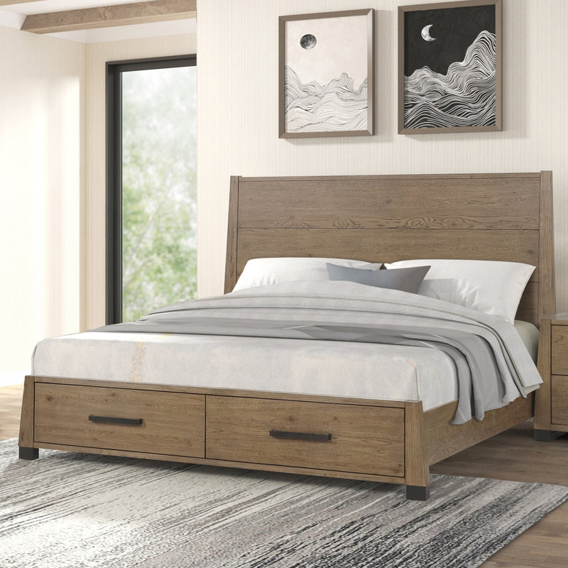 VIERA -  6/0 WESTERN  KING STORAGE BED ONLY - NATURAL OAK
