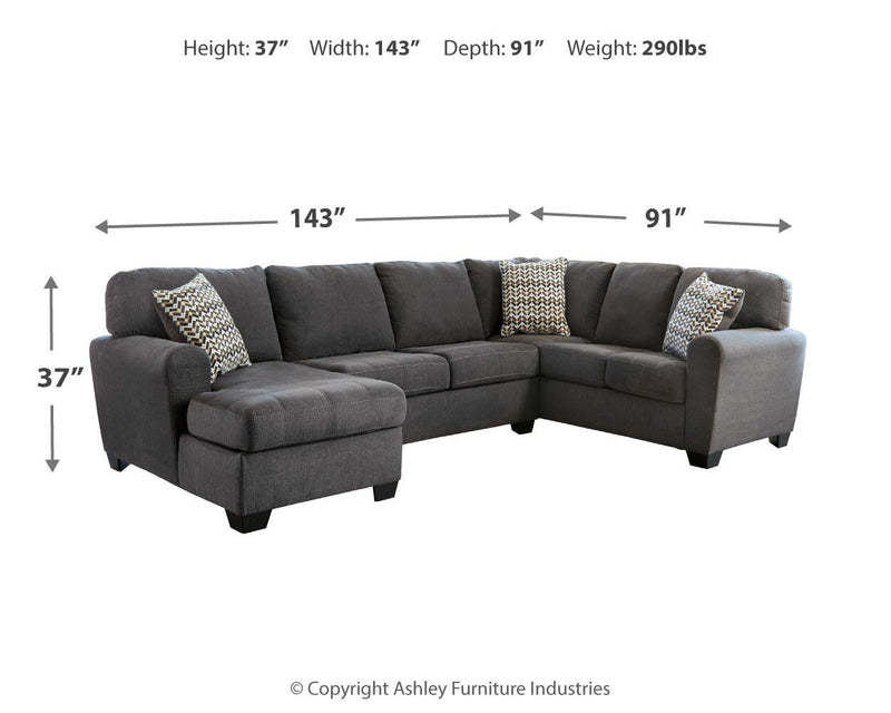 Seccional de 3 piezas Ambee con chaise longue