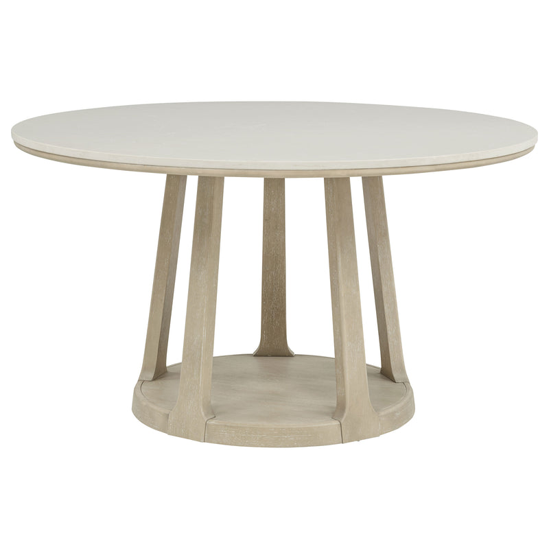 Lucaire 54-inch Round Cultured Marble Dining Table Sandstone