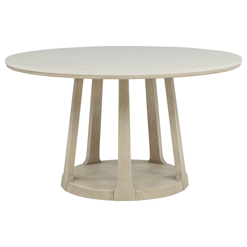 Lucaire 54-inch Round Cultured Marble Dining Table Sandstone
