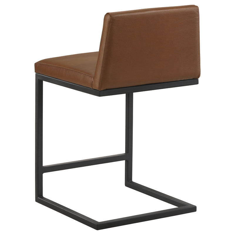 Vardon Genuine Leather Counter Height Chair Dark Brown (Set of 2)
