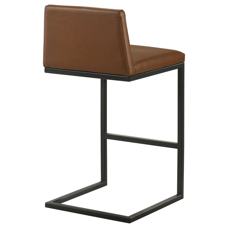 Vardon Genuine Leather Bar Stool Dark Brown (Set of 2)