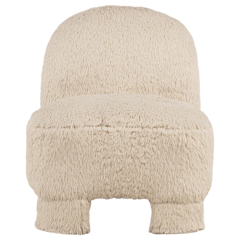 Lacombe Faux Fur Accent Chair Latte