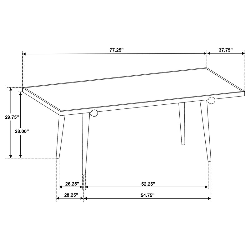 Fabra 7-piece 79-inch Rectangular Dining Set Honey Wheat