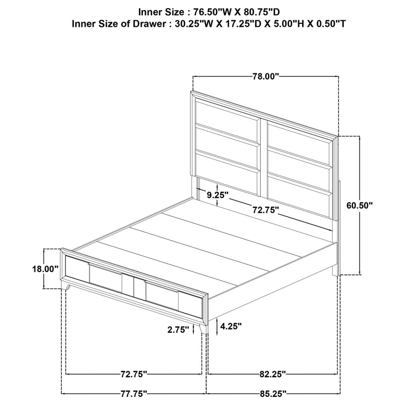 Farre 4-piece Eastern King Bedroom Set Washed Grey