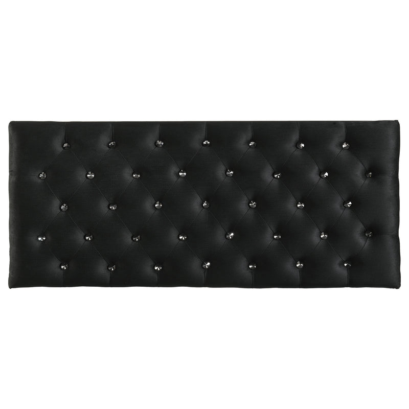 Barzini Velvet Upholstered Tufted Storage Bench Black