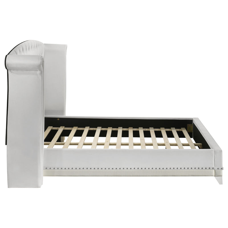 Barzini Upholstered Queen Wingback Bed White