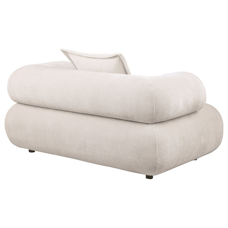 Eskola Chenille Accent Chair with Rounded Shelter Arms Ivory