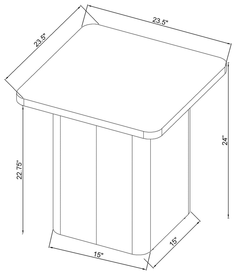 Fraser Transitional Square Pedestal End Table in Greige