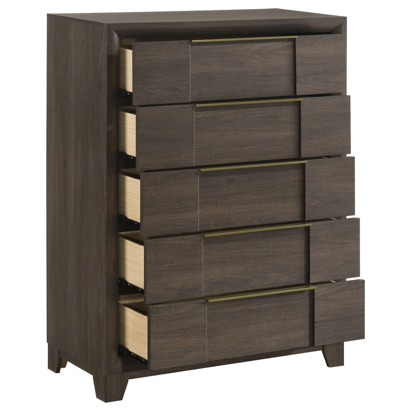Farre 5-drawer Chest of Drawers Dark Brown