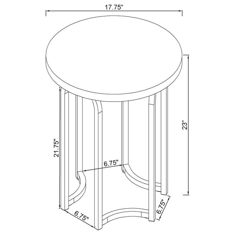 Barcelo Round Faux Marble Top Metal Side Table Grey
