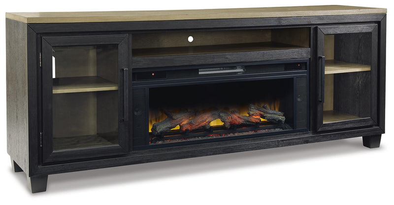 Mueble de TV Foyland de 83" con chimenea eléctrica