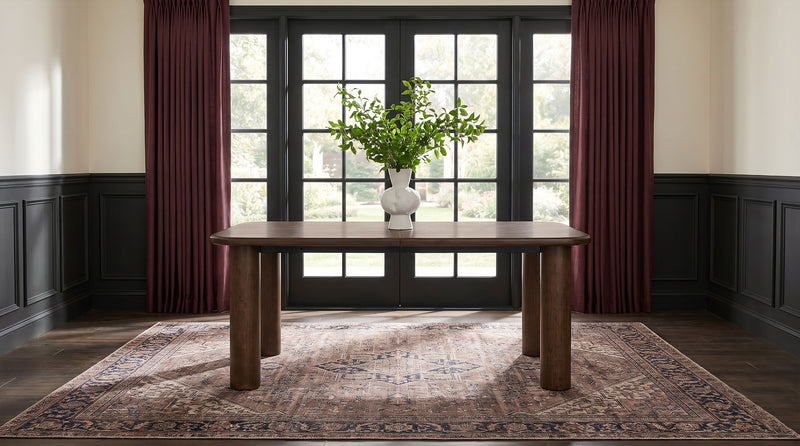 Faulkner 84-inch Extension Wood Dining Table Brown Oak