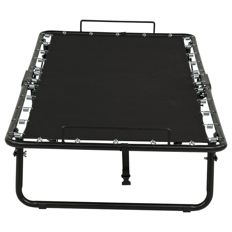 Massey Twin Folding Bed Frame with Memory Foam Mattress Black