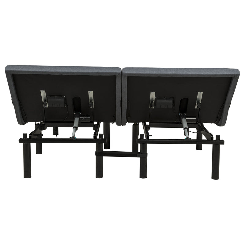 Weston Split Eastern King Massage Adjustable Bed Base in Black and Grey