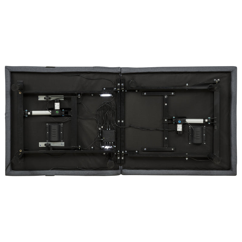 Weston Twin XL Dual-Motor Massage Adjustable Bed Base in Black and Grey