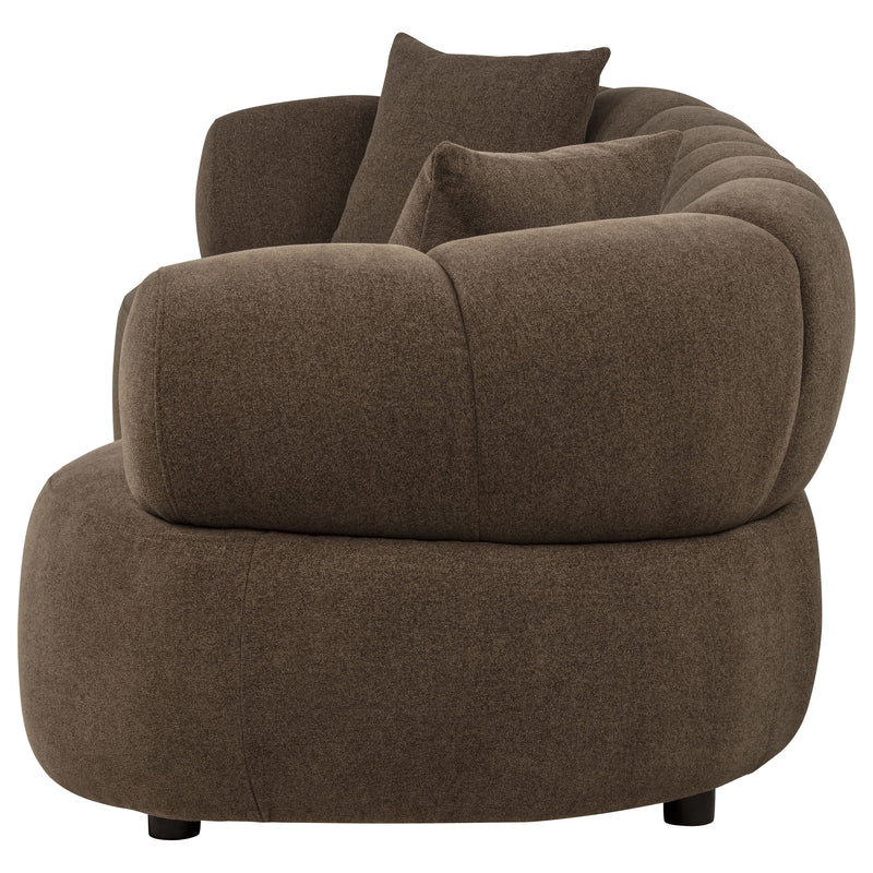 Casarin Fabric Channel-Back Sofa Brown