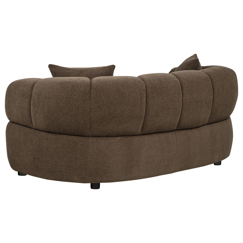 Casarin Fabric Channel-Back Loveseat Brown