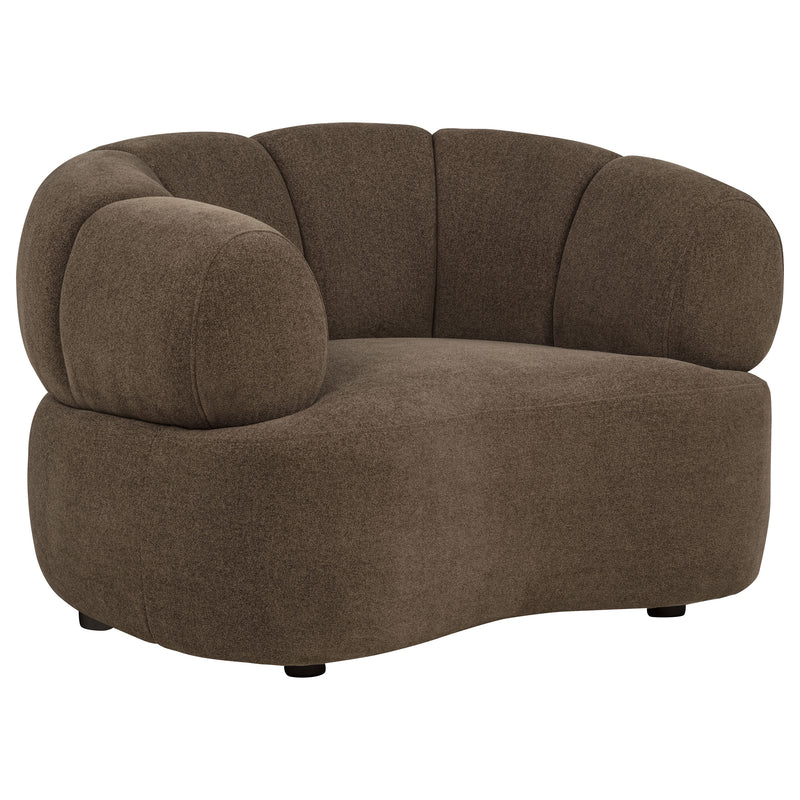 Casarin Fabric Channel-Back Accent Chair Brown