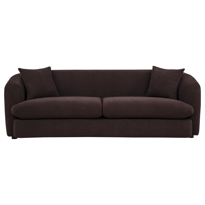 Delroy 3-Seat Stationary Sofa Aubergine Polyester Upholstery