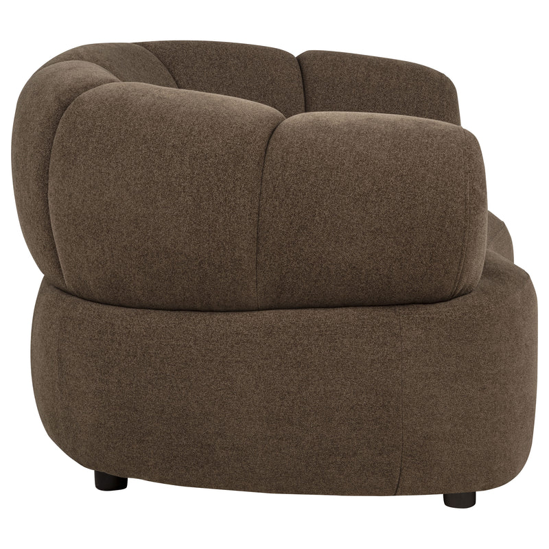 Casarin Fabric Channel-Back Accent Chair Brown