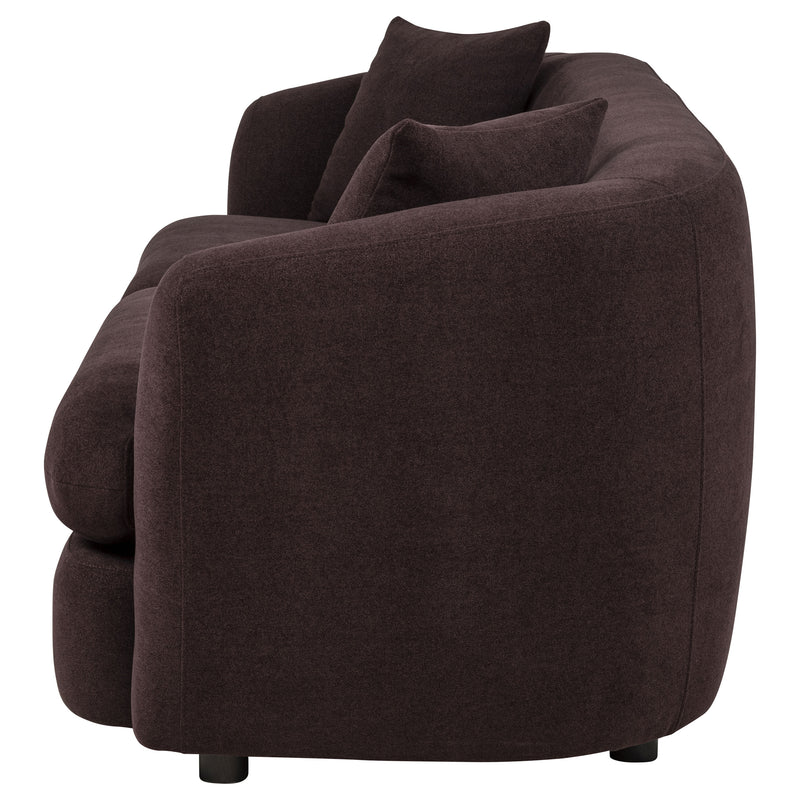 Delroy 3-Seat Stationary Sofa Aubergine Polyester Upholstery