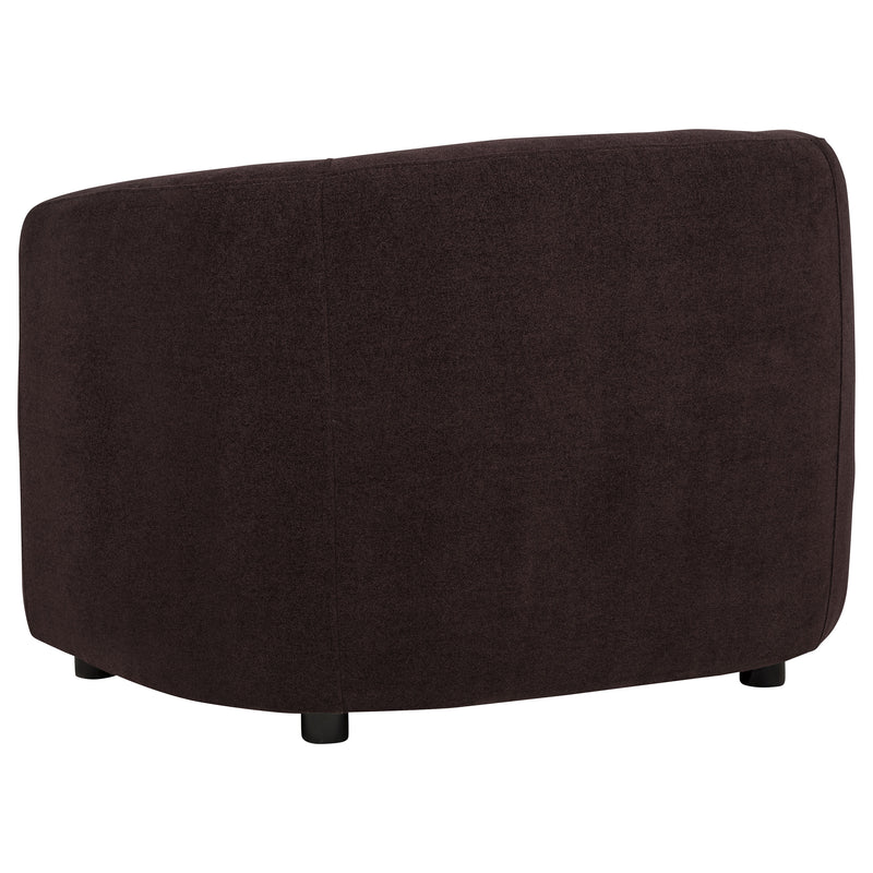 Delroy 3-Piece Stationary Sofa Set Aubergine Polyester Upholstery