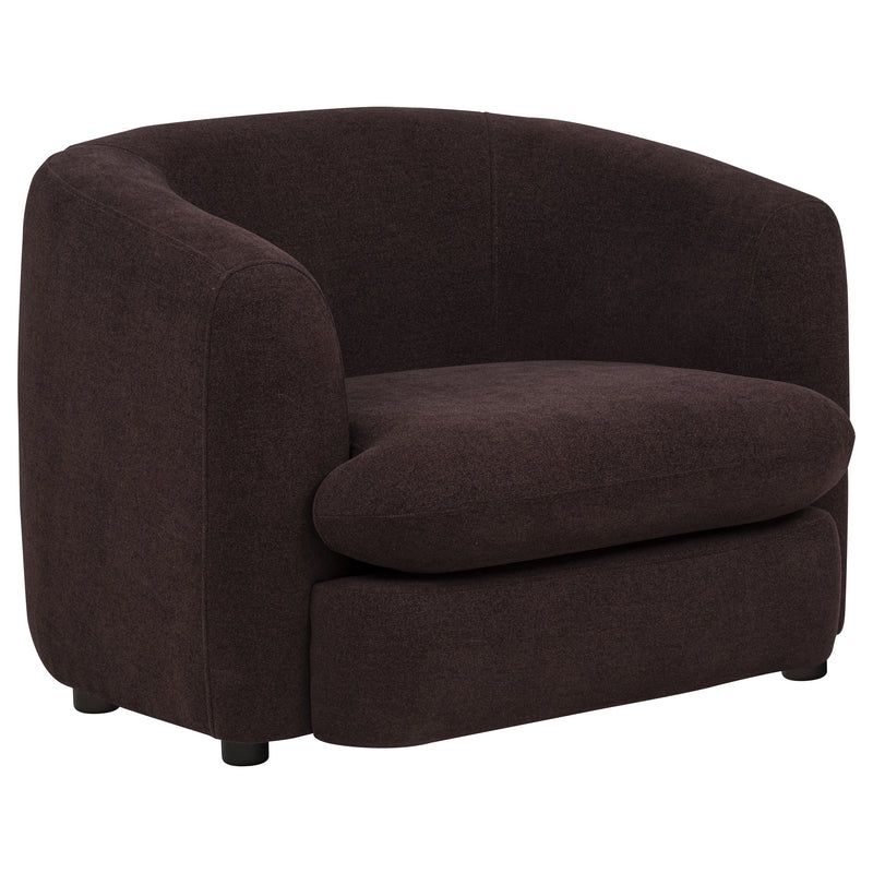 Delroy Stationary Accent Chair Aubergine Polyester Upholstery