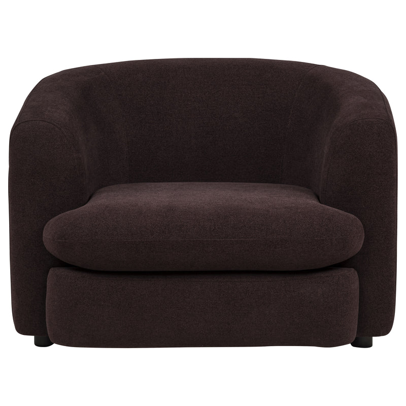 Delroy Stationary Accent Chair Aubergine Polyester Upholstery