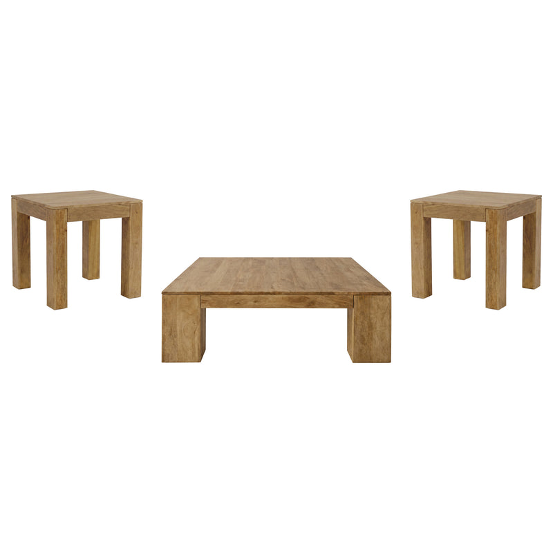 Butte 3-piece Mango Wood Coffee and End Table Set Natural