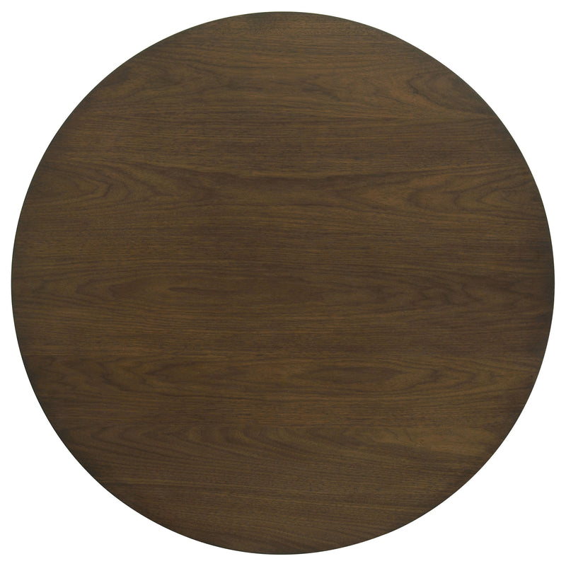 Strouse 3-Piece Round Coffee and End Table Set in Dark Walnut