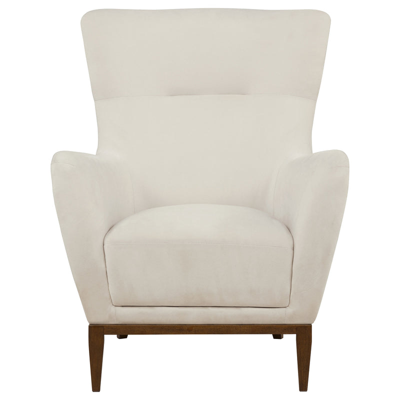 Catala Upholstered High Back Accent Chair Ivory and Coffee
