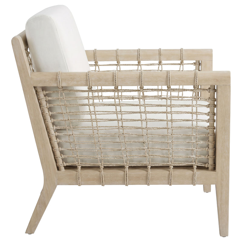 Cantu Seagrass Accent Chair White and Weathered Natural