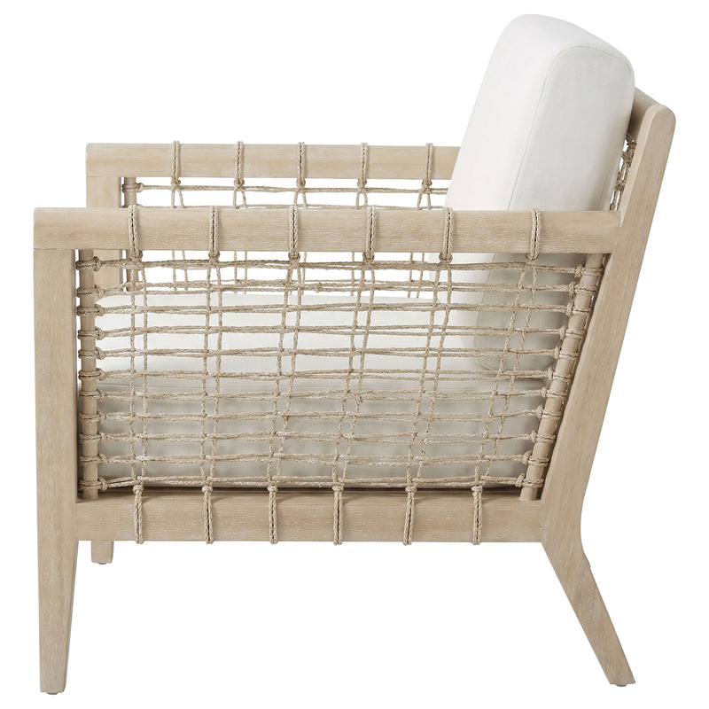 Cantu Seagrass Accent Chair White and Weathered Natural