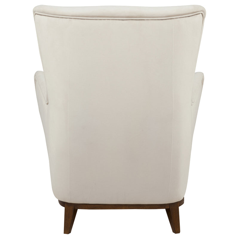 Catala Upholstered High Back Accent Chair Ivory and Coffee