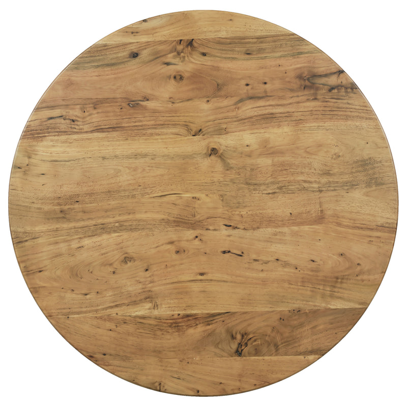Snyder Round Pedestal Solid Wood Dining Table Natural Acacia